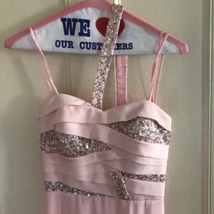 Faviana Couture soft pink prom dress